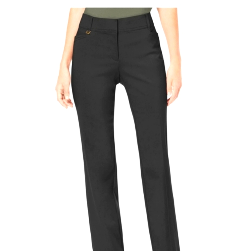 JM Collection Classic Curvy Fit Straight Leg Pants
